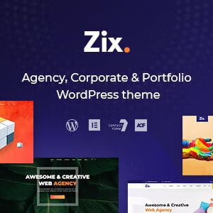 May include: A website design template for agencies, corporations, and portfolios. The template features a colourful design with a variety of images and text. The text includes the words "The Pixxy Digital Agency", "I am a Designer", "Awesome & Creative Web Agency", "I am a Creative Developer", and "Zix."