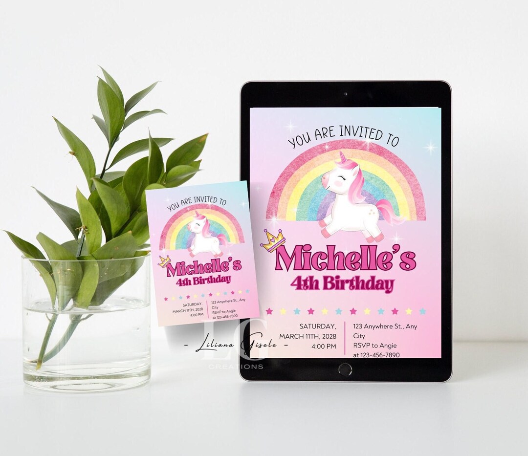 Custom DIGITAL Unicorn Birthday Invitation - Etsy