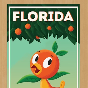 DisneyWorld Orange Bird Florida Reise Poster