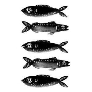 Sumi Japanische Sardine Kunstwerk