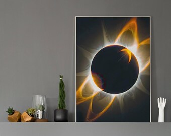 Poster zonsverduistering april 2024 - Celestial Art Print | Beperkte oplage | 600 dpi | SVG, jpeg. Pdf