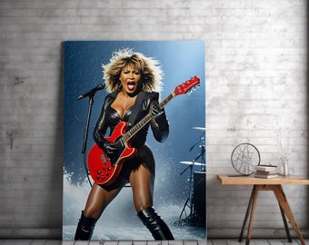 Voor altijd in ons hart: 600 dpi Tina Turner-poster: eerbetoon aan het legendarische muziekpictogram