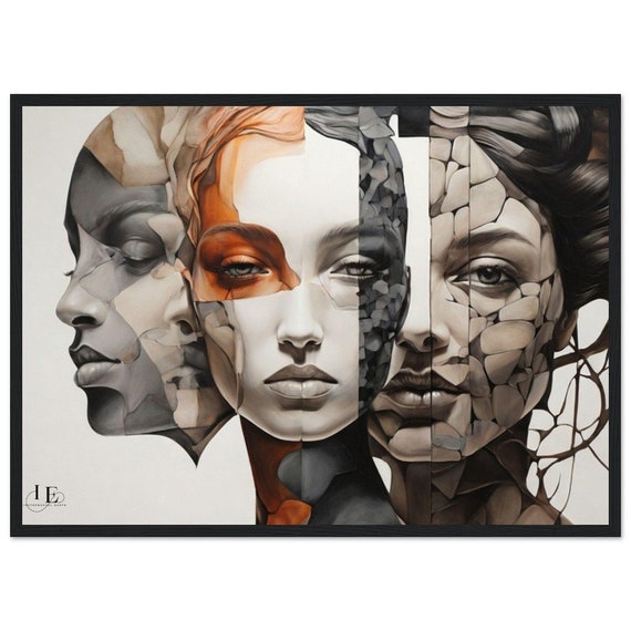 Identity Mosaic: Premium Matte Paper Wooden Framed Poster-Unique Artwork for Modern Decor-Vintage- Captivating Decor Piece for Music Lovers