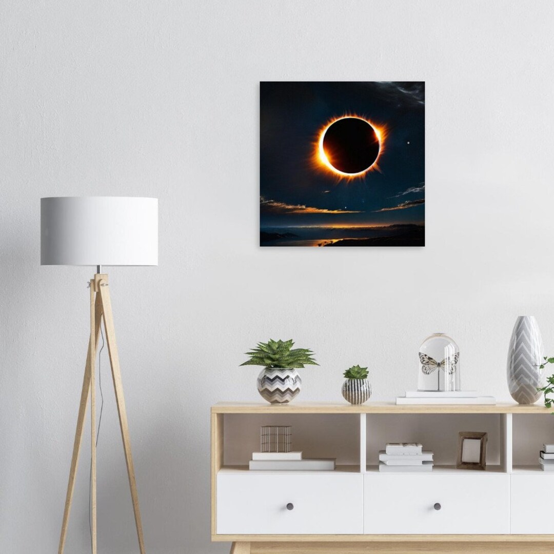 Foam Square Poster Total Solar Eclipse 2024 Digital Art Astronomy Wall ...