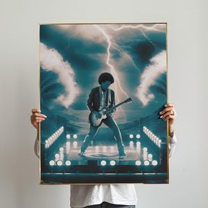 Jimi Hendrix 1960s Rock Icon Poster | Classic Rock Wall Decor | 300dpi High Quality | SVG, PDF, JPG
