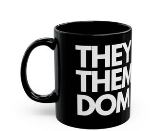 Sie Them Dom ENBY Pronomen Getränkebehälter Kaffeetasse