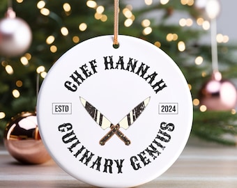 Personalized Chef Ornament, Pastry Chef Ornament, Baker Ornament, Cook's Ornament, Culinary Graduate Ornament, Unique Gift for Chef, Custom