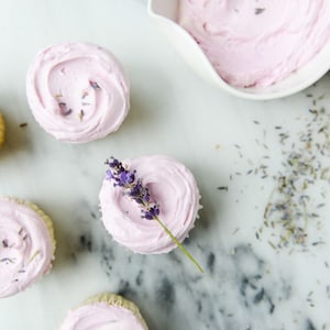 Lemon Cupcakes with Lavender Frosting Mix/Bake at Home Cupcake Mix/Lemon Lavender/Cupcake Baking Kit/Gourmet Baking Mix/Baking Mix/Culinary