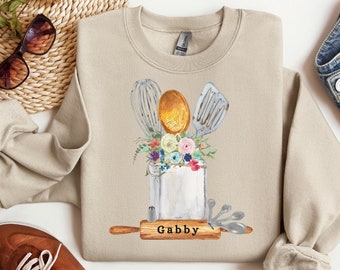 Sudadera de panadero personalizada, sudadera de mamá, camiseta de panadería personalizada, camiseta para amantes de la repostería, suéter de panadero, camiseta de regalo de panadero, regalo de panadero personalizado