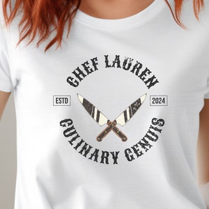 Personalized Chef Shirt, Culinary Graduate TShirt, Custom Chef Tee, Custom Name Chef T-Shirt, Gift for Chef, Pastry Chef Gift, Foodie Gift