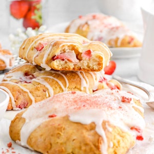 Roasted Strawberry Scones With Rosewater Glaze Mix/British Scones/Scone Baking Mix/Gifts for Foodies/Strawberry Scone Mix/Easy Scone Mix/