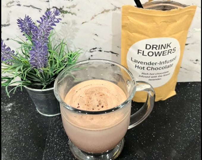 Lavender Hot Chocolate Mix/Gifts for Foodies/Gourmet Beverage Mixes/Drink Mixes/Best Hot Chocolate/Creamy Hot Chocolate/Culinary Lavender