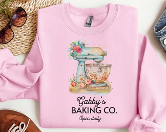 Personalized Baker&#39;s Sweatshirt, Custom Food Shirt, Bakers Shirt, Bakery Shirts, Gift for Baker, Baking Shirt, Baking Lover Tee, Baker Gifts