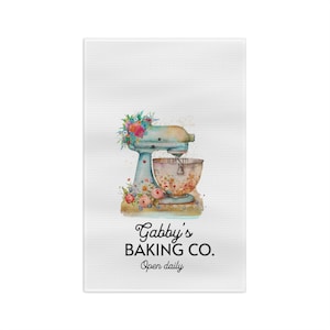 Personalized Bakers Tea Towel, Custom Baker Gift, Custom Kitchen Towel, Mom Gift, Sister Gift, Grandma Gift, Chef Gift, KitchenAid Tea Towel image 2