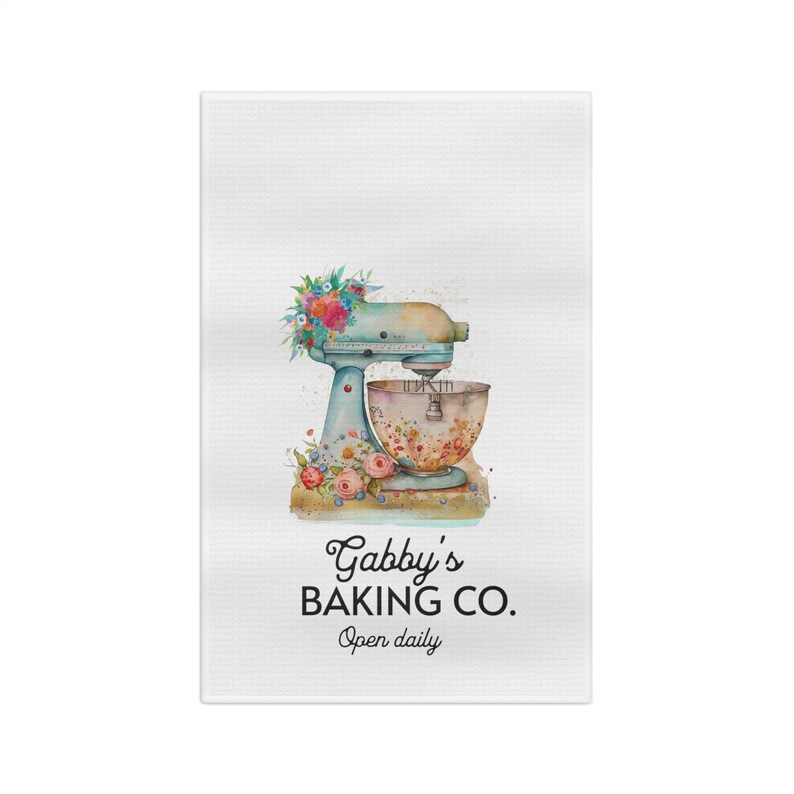 Personalized Bakers Tea Towel, Custom Baker Gift, Custom Kitchen Towel