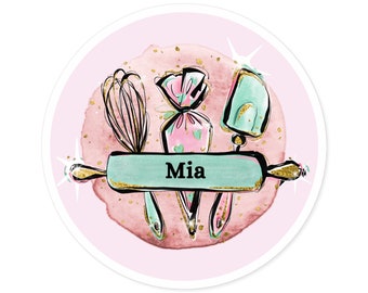 Adesivo personalizado para padeiro, adesivo para chef, adesivo redondo para padaria, presente para padeiro, adesivo para livro de receitas, adesivos personalizados para padeiros, cozinheiros, chefs