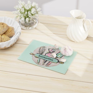Personalized Cutting Board, Custom Cutting Board, Tempered Glass Board, Gift for Baker, Gift for Cook, Mom Gift, Custom Name Foodie Gift