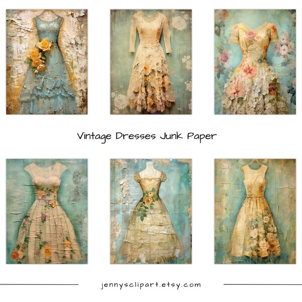 Stunning Vintage Dress Prints, Scrapbooking and Creative Projects, Junk Journal Printable, Vintage Aesthetic, Collage, Ephemera