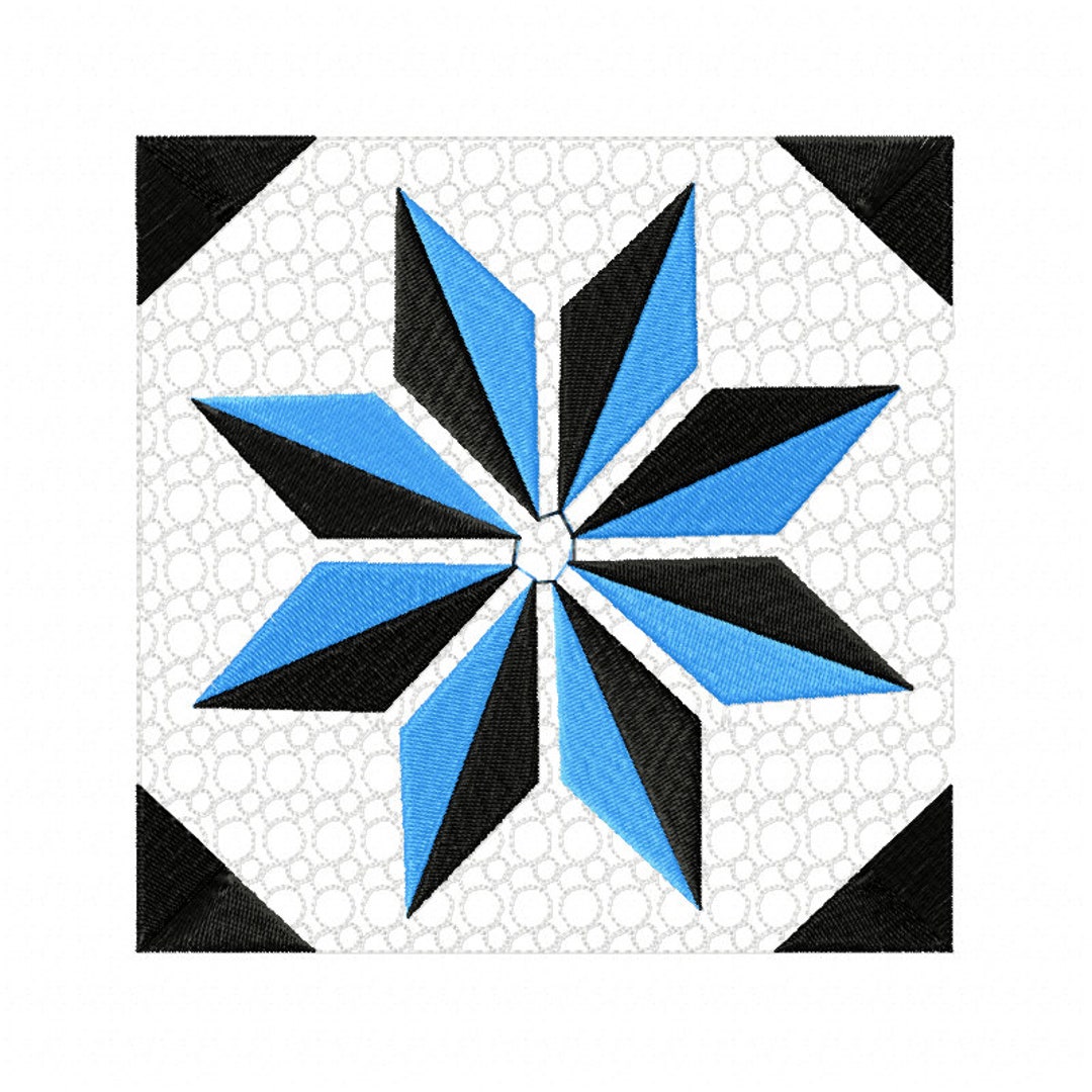 Moroccan Tiles Quilt Block in the Hoop Embroidery Design 5 Etsy