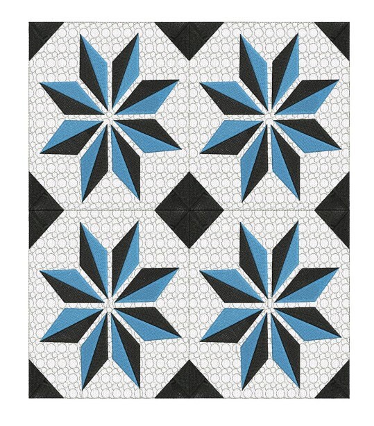 Moroccan Tiles Quilt Block in the Hoop Embroidery Design 5 Etsy