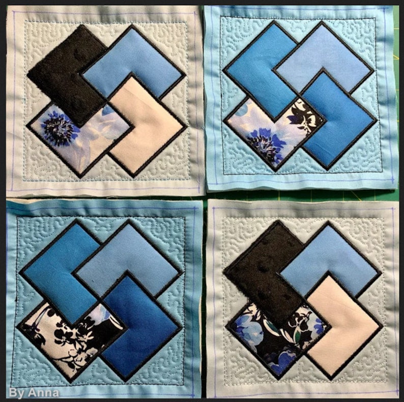 Card Trick Quilt Block in the Hoop Embroidery Design 4 SIZES Etsy