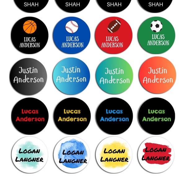 Daycare Round Labels/ Personalized/ Waterproof/ Dishwasher-safe/  Round Name Labels / Pacifier Labels / Pick Your Theme / School Supplies