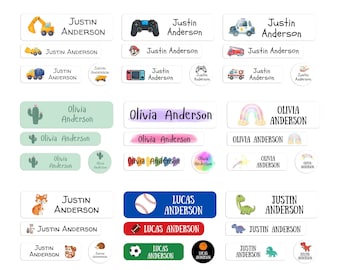 Etichette per asili nido / Etichette per materiale scolastico / Adesivi impermeabili personalizzati / Etichette lavabili in lavastoviglie per bambini / Etichette personalizzate con nome / Etichette per biberon