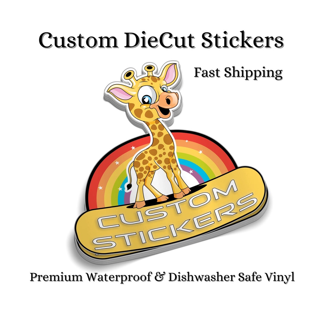 Custom Vinyl Waterproof Stickers Cut Any Shape. Custom Bulk Stickers Perfect for Companies