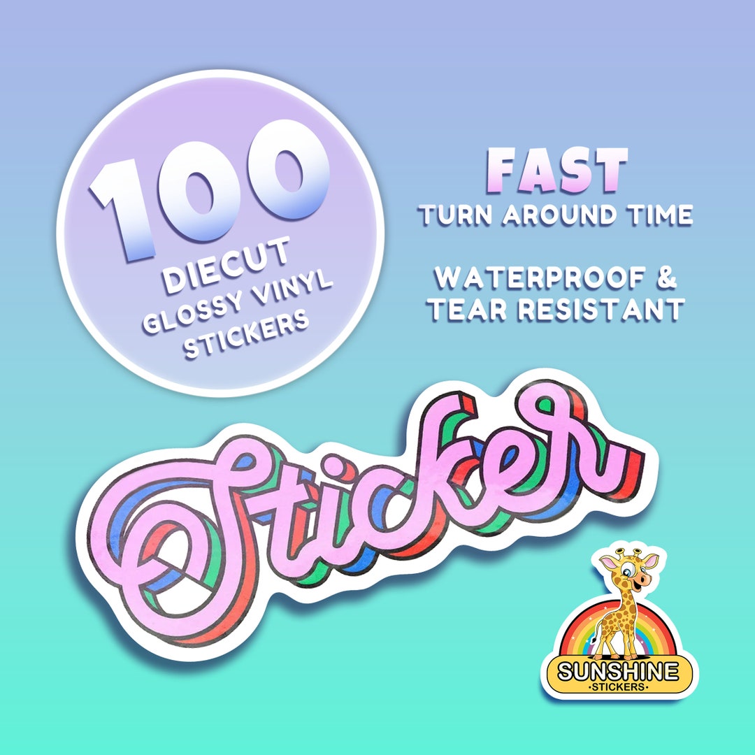 Custom Vinyl Waterproof Stickers Cut Any Shape. Custom Bulk Stickers Perfect for Companies