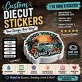 Custom Vinyl Waterproof Stickers Cut any Shape. Custom Bulk Stickers Perfect for Companies, Creators, and Sticker Lovers