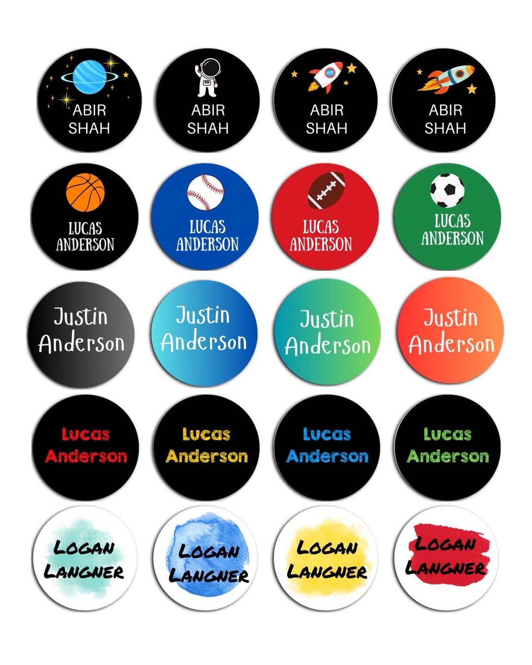 Daycare Round Labels/ Personalized/ Waterproof/ Dishwashersafe/ Round