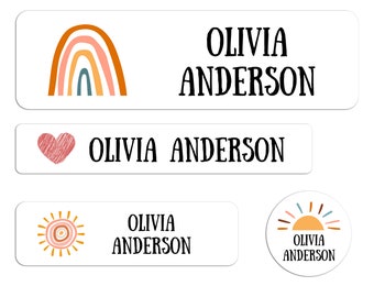 Name Labels for School Supplies | Custom Waterproof Stickers | Dishwasher Safe Labels for Kids | Personalized Name Labels | Daycare Labels