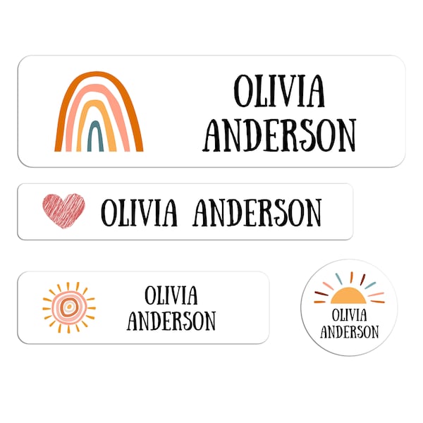 Name Labels for School Supplies | Custom Waterproof Stickers | Dishwasher Safe Labels for Kids | Personalized Name Labels | Daycare Labels