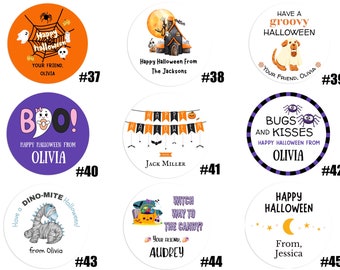 Pegatinas personalizadas de Halloween / Pegatinas personalizadas de Feliz Halloween / Etiquetas de Halloween / Pegatinas fáciles de despegar / Pegatinas para bolsas de dulces / Truco o trato