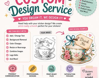 Servicio de diseño personalizado / Diseño de pegatinas / Diseño de logotipos / Diseño de pancartas / Diseño de carteles / Diseño de etiquetas / Archivos listos para impresión / Diseño gráfico