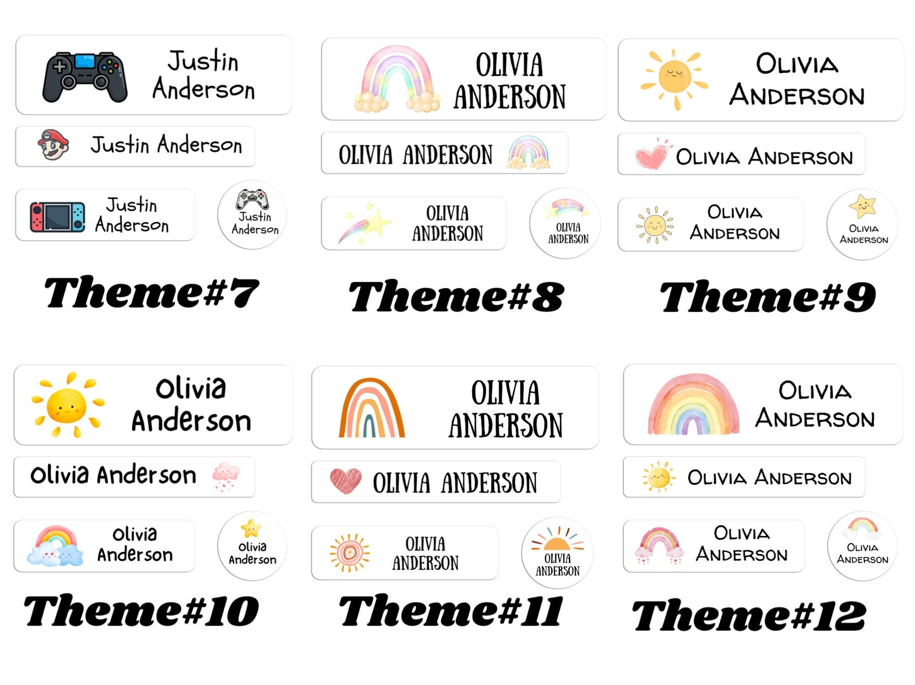 80x Adhesive Labels Sticker Personalised Kids School Name School