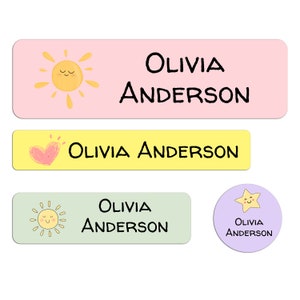 Etiquetas con nombre para útiles escolares / Pegatinas impermeables personalizadas / Etiquetas aptas para lavavajillas para niños / Etiquetas con nombre personalizadas / Etiquetas para guarderías