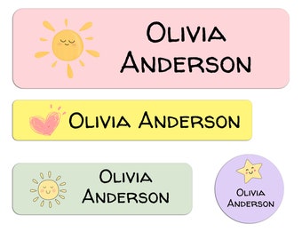 Name Labels for School Supplies | Custom Waterproof Stickers | Dishwasher Safe Labels for Kids | Personalized Name Labels | Daycare Labels