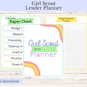 Girl Scout Leader Planner, Editable, Digital Download