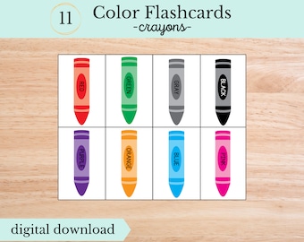 Color Flashcards, Crayons, Digital Download