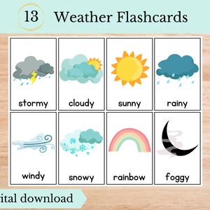 Flashcards météo, téléchargement numérique