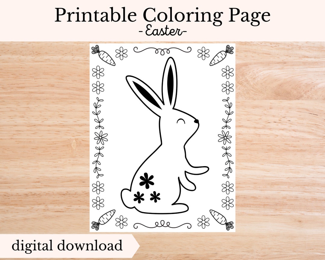 Easter Coloring Page, Digital Download - Etsy