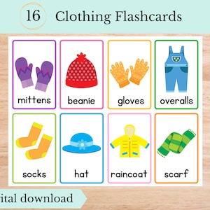 Clothing Flashcards, Digital Download