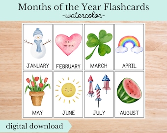 Flashcards de los Meses del Año, Descarga Digital