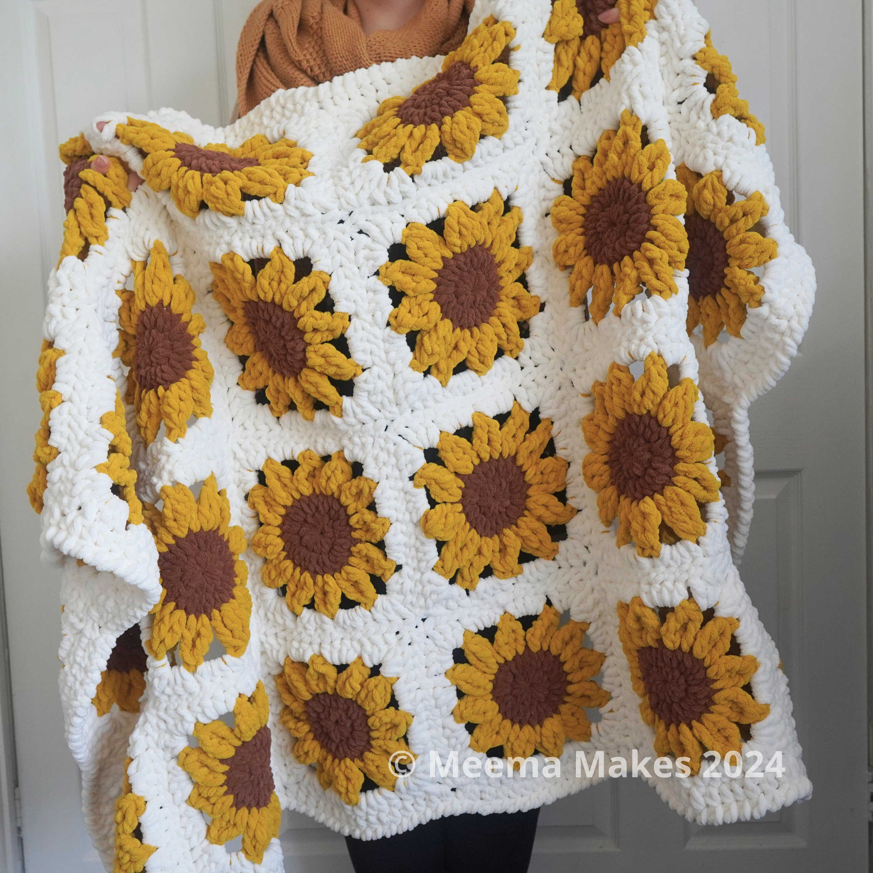 Sunflower crochet pattern blanket hotsell