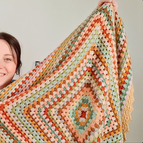 ANFÄNGER Oma Liebe Decke Muster PDF Digital Download (mit Video-Tutorials!) - Riesen Oma Quadrat Überwurf Afghan Bettüberwurf Baby