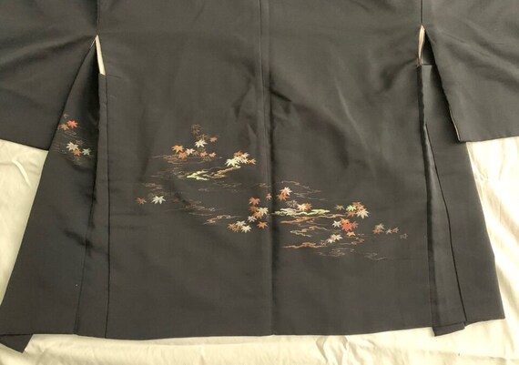 Japanese Handmade Black Silk Haori Jacket - image 5