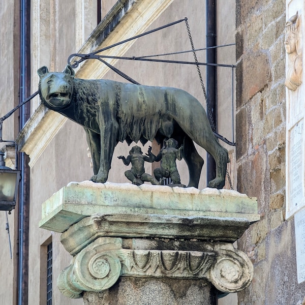 Remus and Romulus Statue Portrait in Rome Italy (Colour) - Printable Digital Image Download