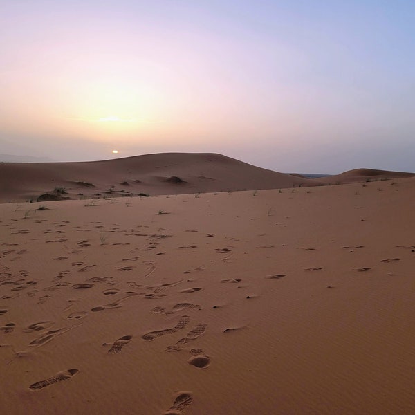 Sahara Desert Sunrise in Morocco (Colour) - Printable Digital Image Download