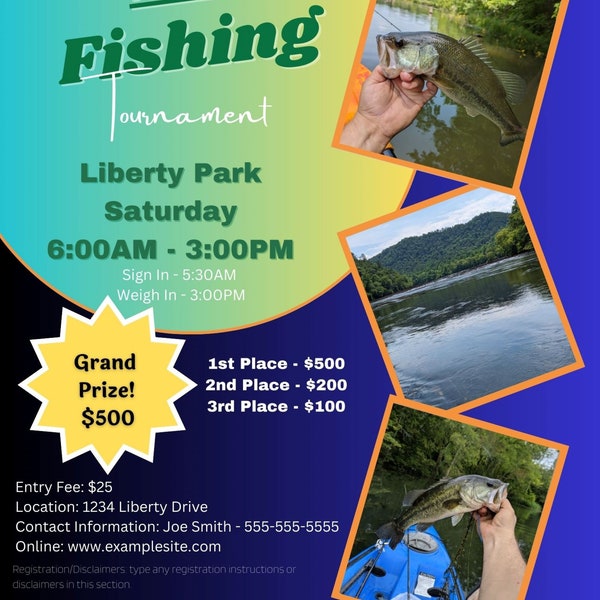 Editable Fishing Tournament Flyer